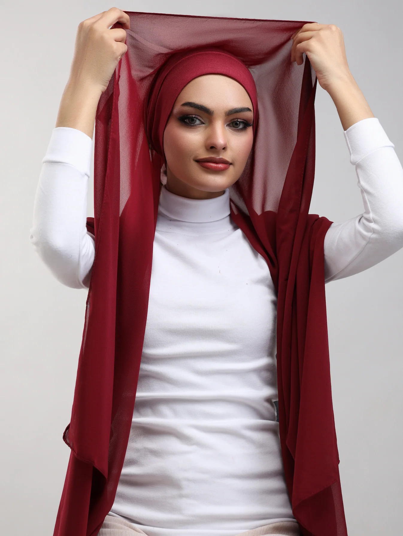Pre-Sewn Attached Magnet Hijab