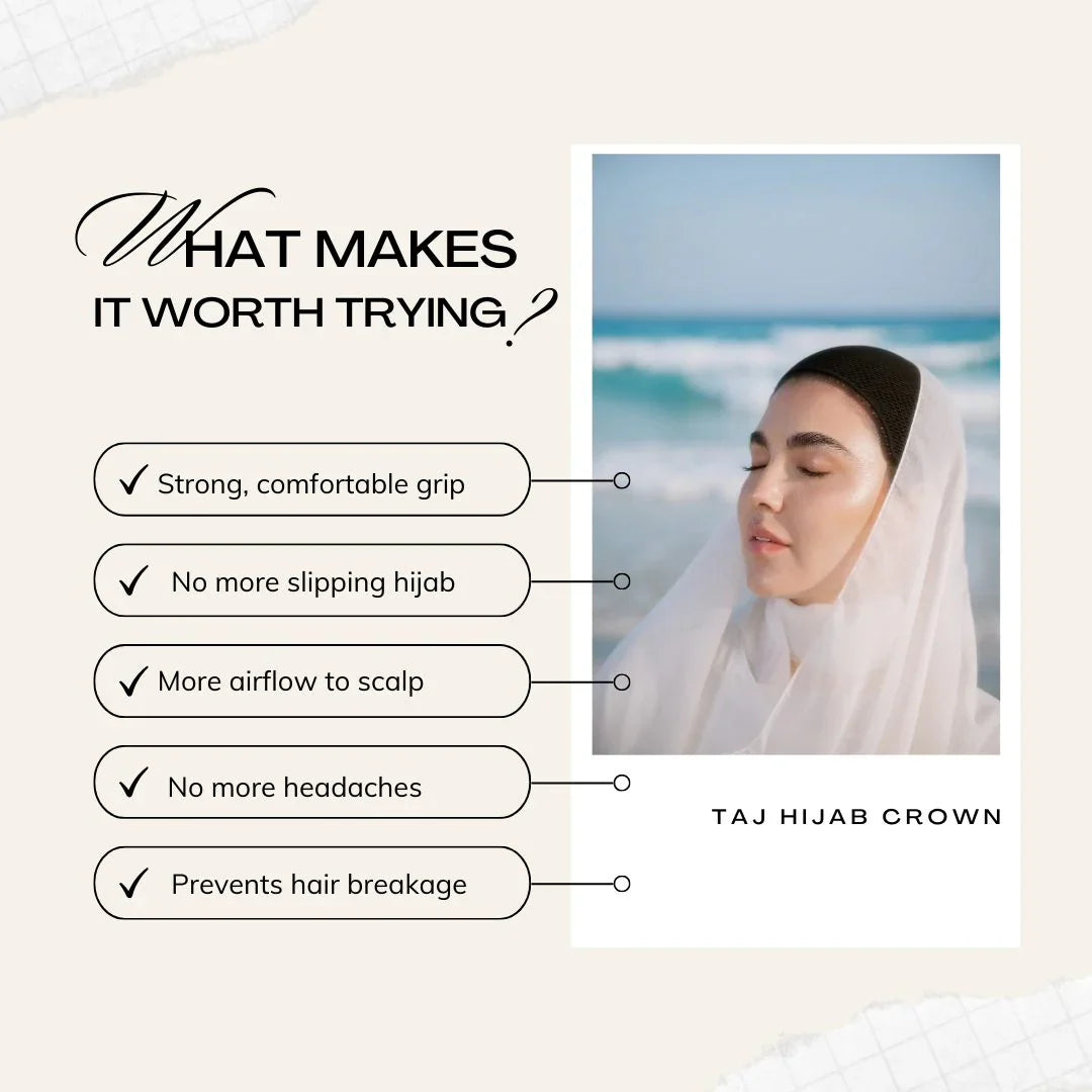 Anti Slip Muslim Taj Crown For Hijab