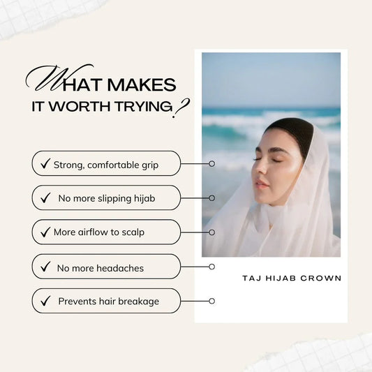 Anti Slip Muslim Taj Crown For Hijab