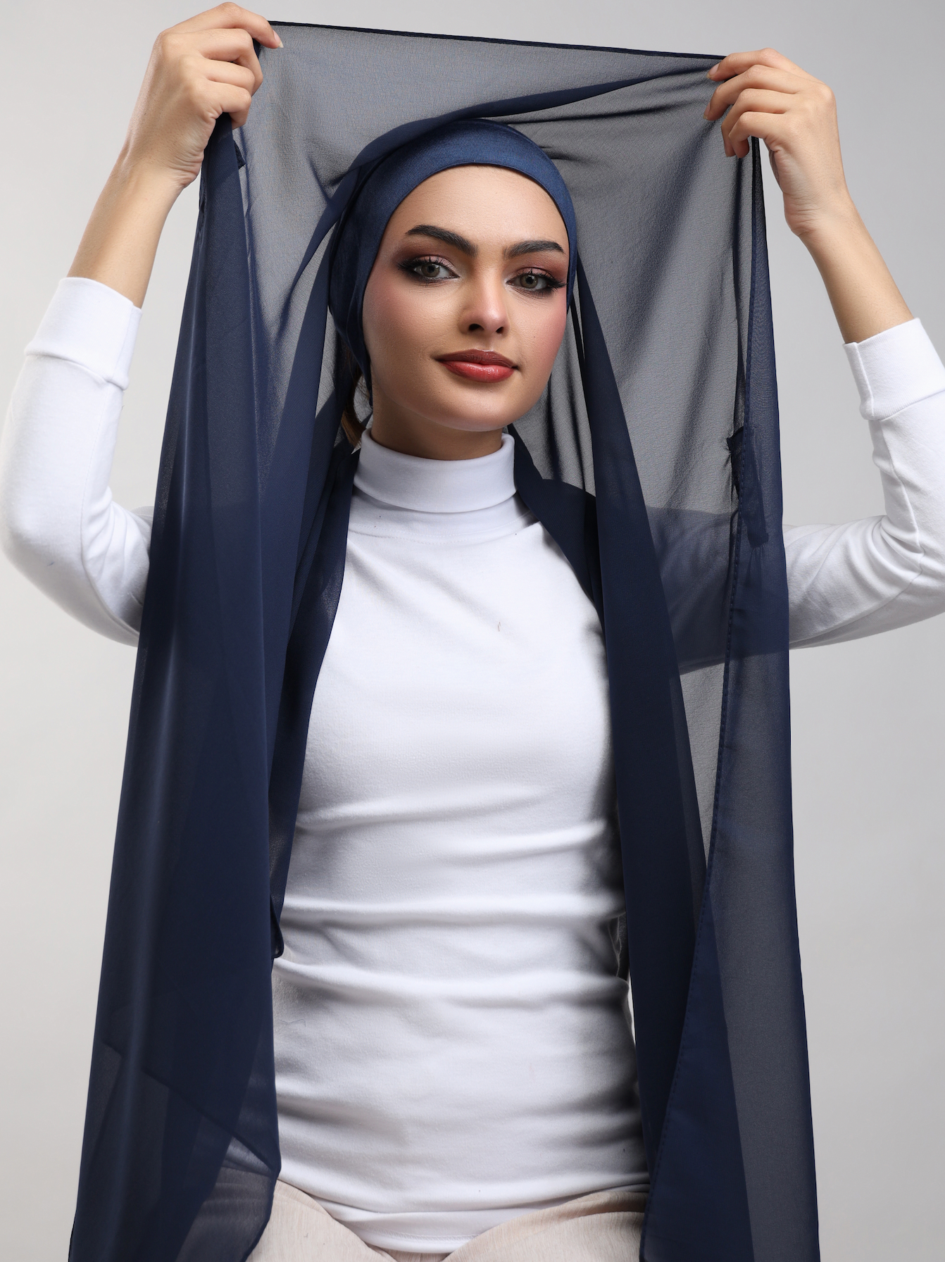Pre-Sewn Attached Magnet Hijab