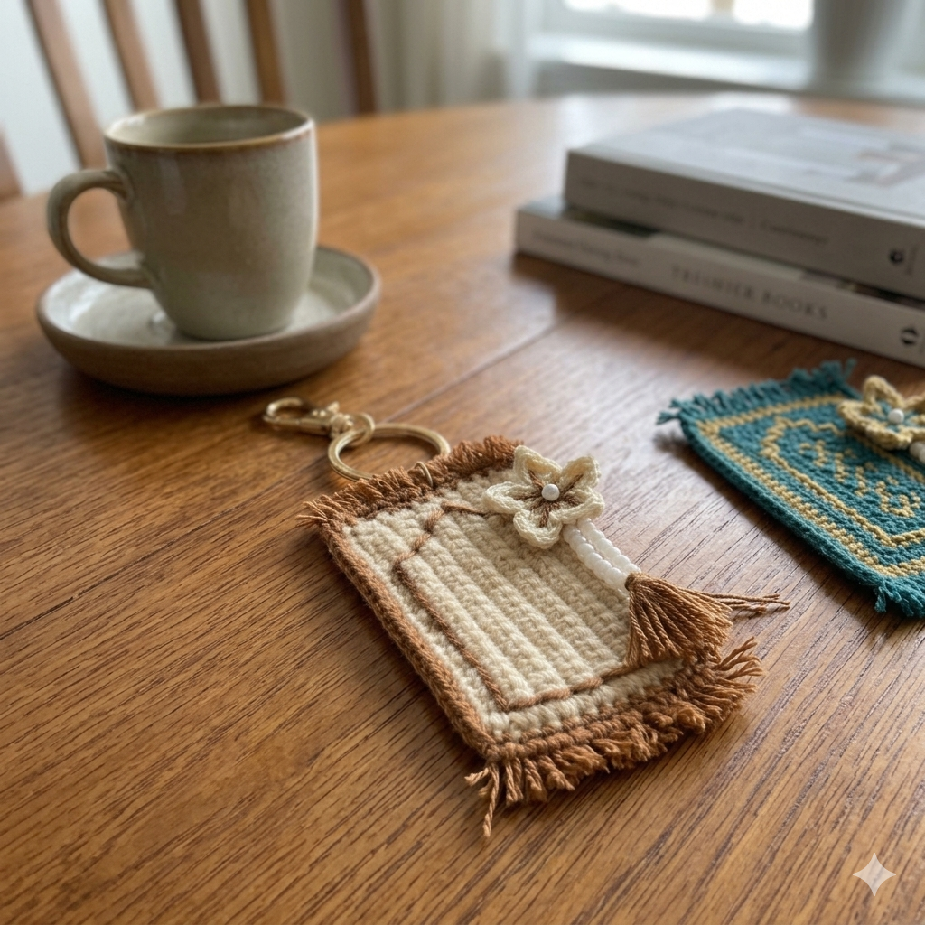 MINI HANDMADE PRAYER MAT KEYCHAIN
