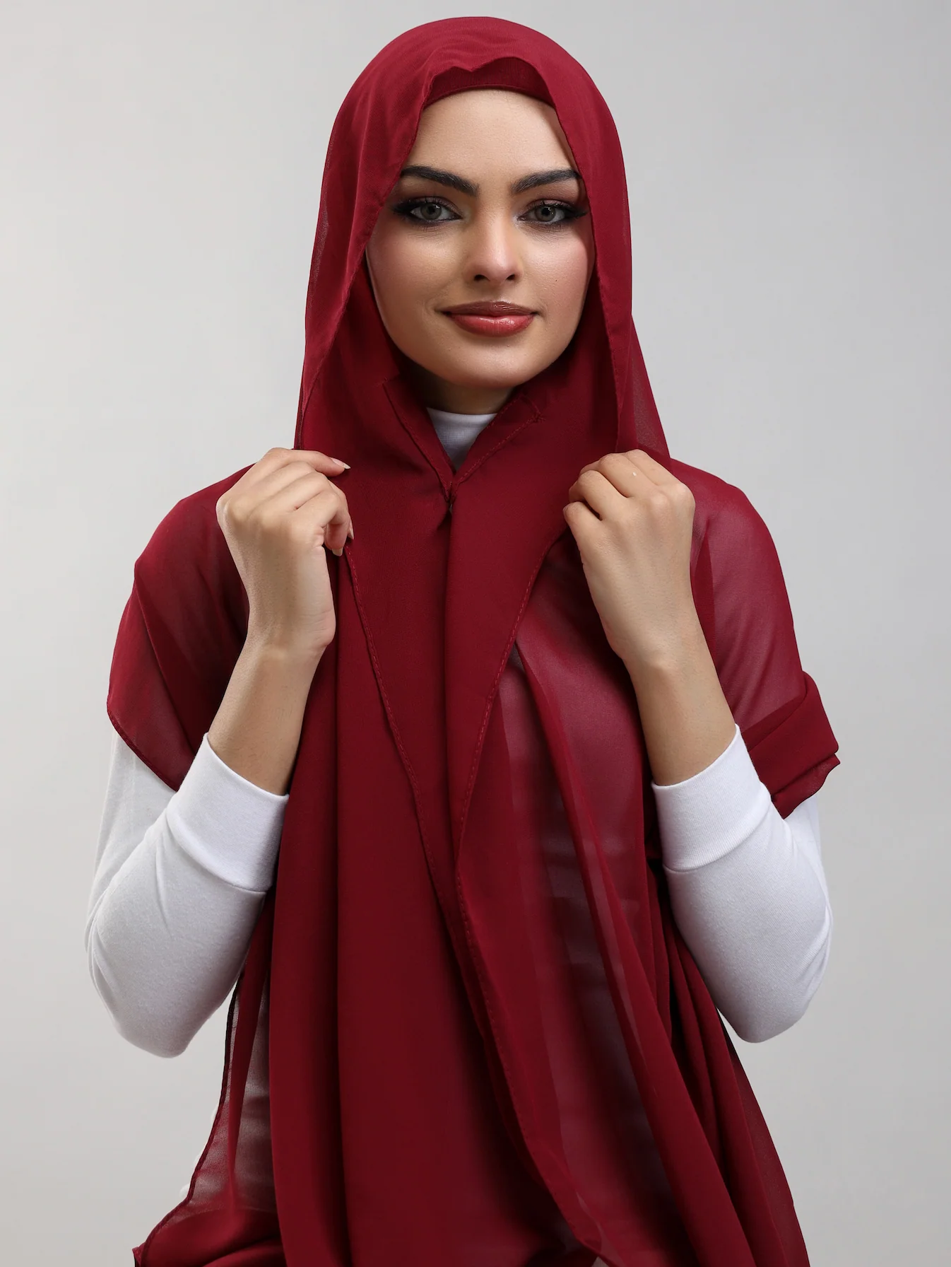 Pre-Sewn Attached Magnet Hijab