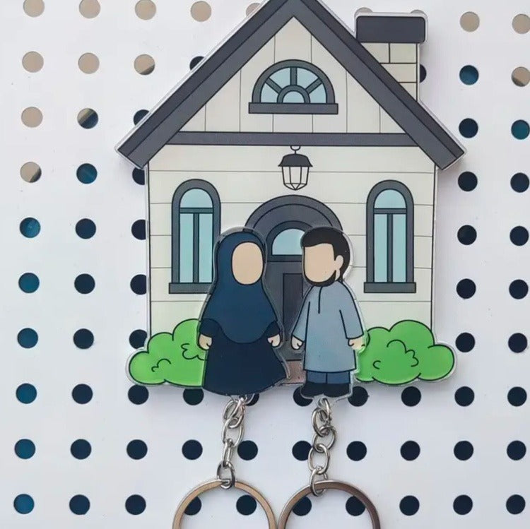 Muslim couple key chain holder