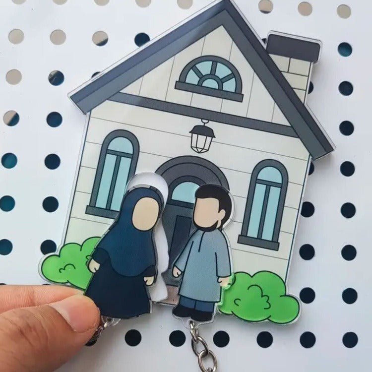 Muslim couple key chain holder