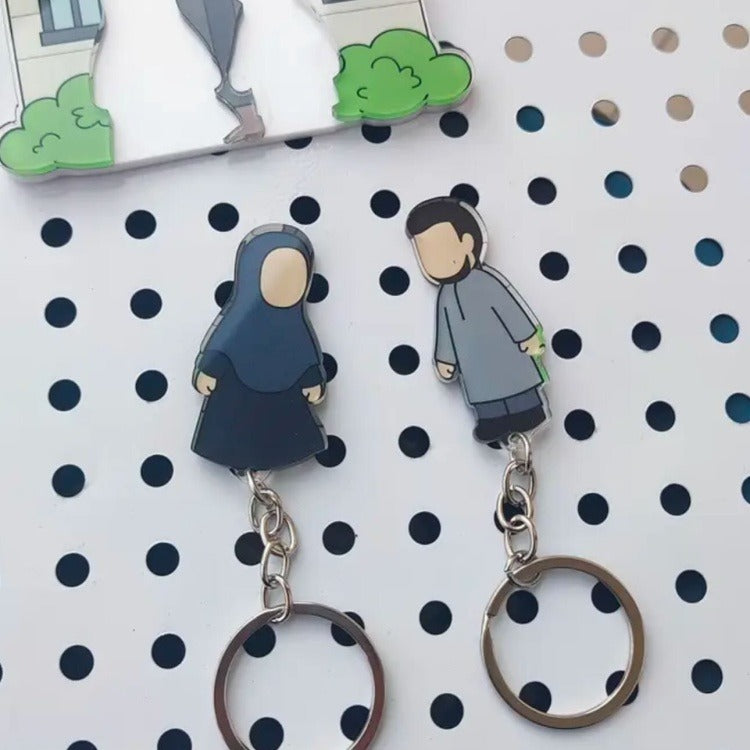 Muslim couple key chain holder