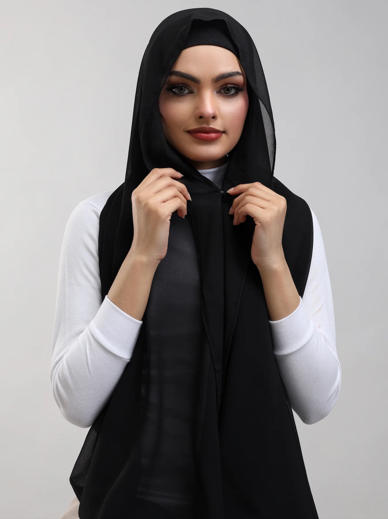 Pre-Sewn Attached Magnet Hijab