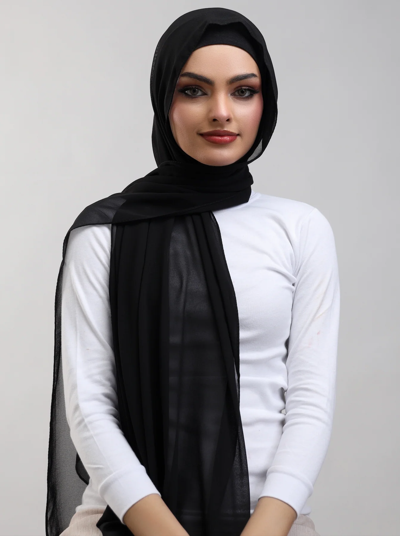 Pre-Sewn Attached Magnet Hijab